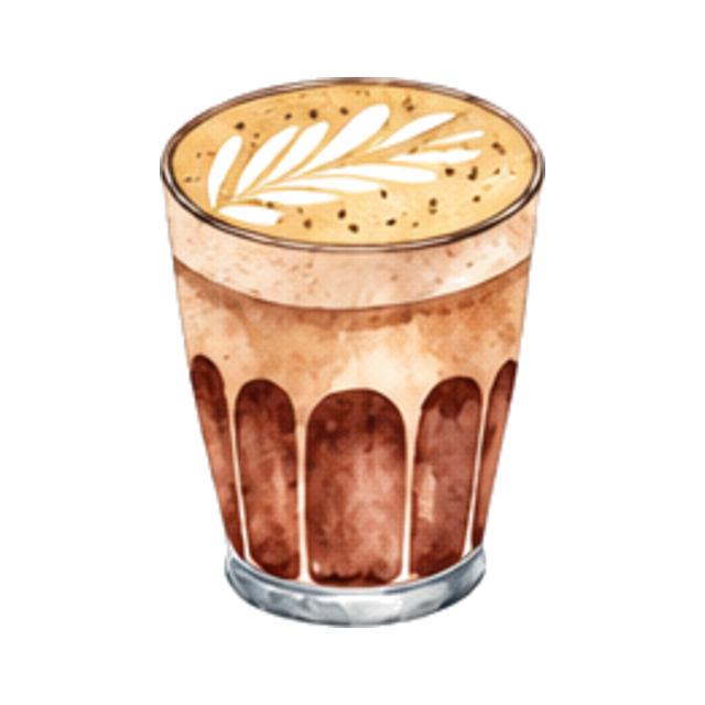 Flat White – Illustration aus der Café Cloud Getränkekarte